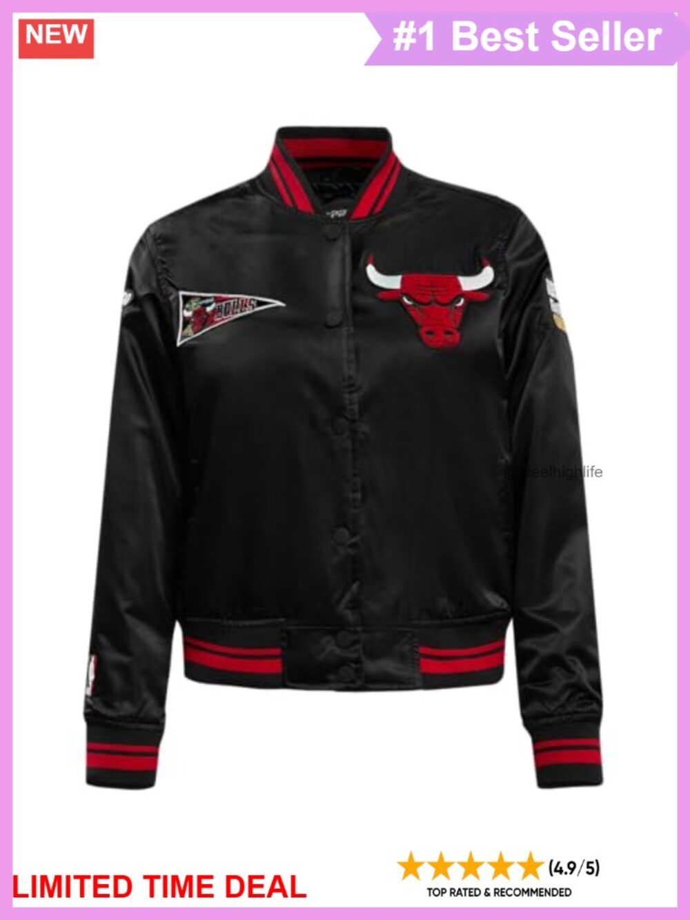 Pro Standard NBA Retro Classics Satin Aviator Jacket Chenille Applique